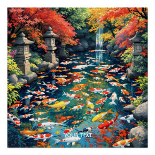Fantasy Niedlich Koi Fish Pond Poster