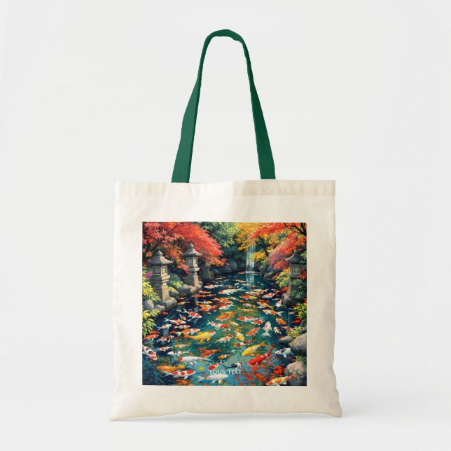 Fantasy Niedlich Koi Fish Pond Tragetasche (Vorne)