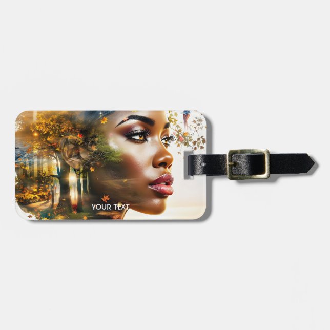 Fantasy Niedlich Lady African Landscape Gepäckanhänger (Vorderseite horizontal)