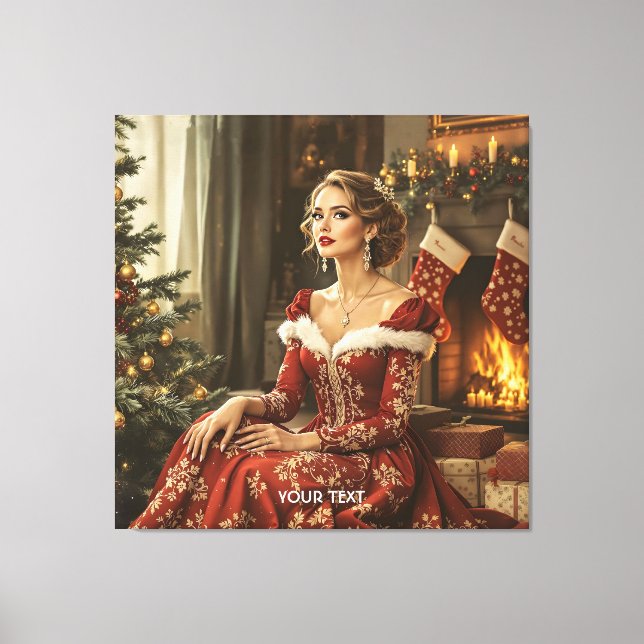 Fantasy Niedlich Lady Neujahr Leinwanddruck (Vorderseite)