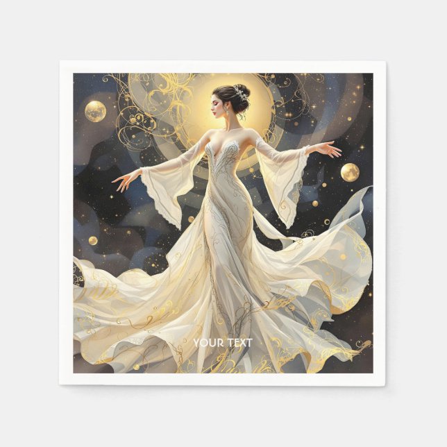 Fantasy Niedlich Ladys Dancing Space Serviette (Vorderseite)