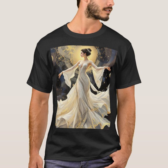Fantasy Niedlich Ladys Dancing Space T-Shirt (Vorderseite)