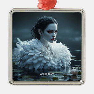 Fantasy Niedlich Lake Swan White Ornament Aus Metall