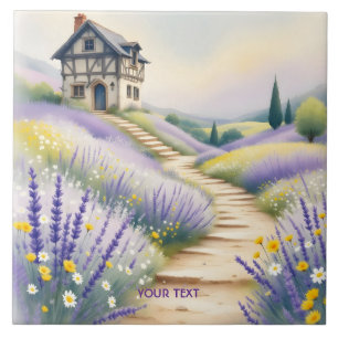 Fantasy Niedlich Lavender House Blume Fliese