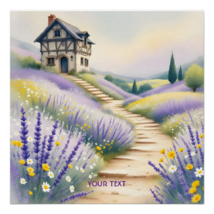 Fantasy Niedlich Lavender House Blume Poster