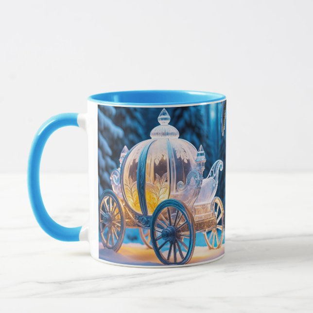 Fantasy Niedlich Lebhafter Eistransport Winter Tasse (Links)