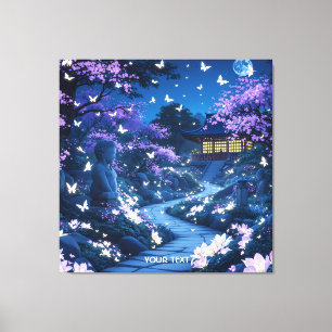 Fantasy Niedlich Lila Garden Blume Leinwanddruck