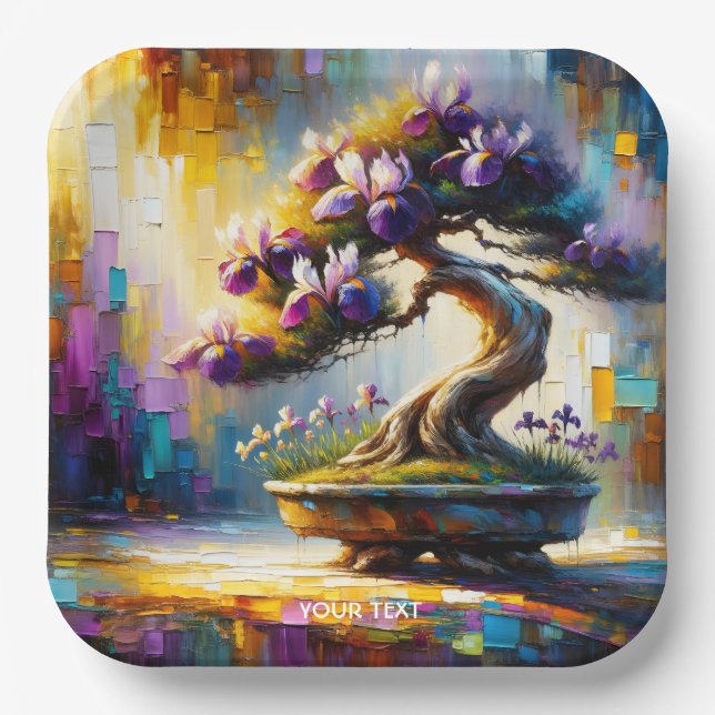 Fantasy Niedlich Lila Mini Tree Pappteller (Vorderseite)