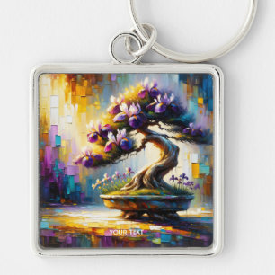 Fantasy Niedlich Lila Mini Tree Schlüsselanhänger