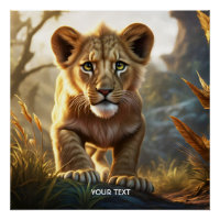 Fantasy Niedlich Lion Cub Forest