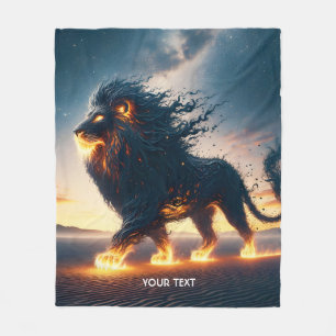 Fantasy Niedlich Lion Wüstenfeuer Fleecedecke