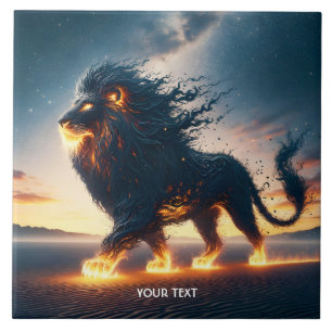 Fantasy Niedlich Lion Wüstenfeuer Fliese