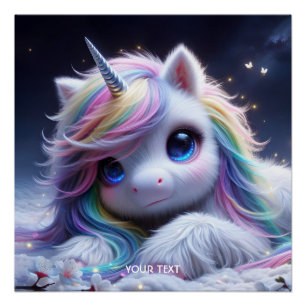 Fantasy Niedlich Lovely Baby Unicorn Poster