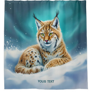 Fantasy Niedlich Lynx Cub Winter Duschvorhang