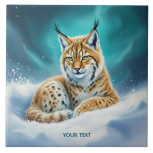 Fantasy Niedlich Lynx Cub Winter Fliese