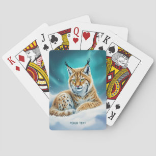 Fantasy Niedlich Lynx Cub Winter Spielkarten