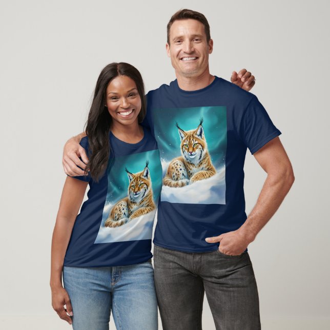 Fantasy Niedlich Lynx Cub Winter T-Shirt (Unisex)