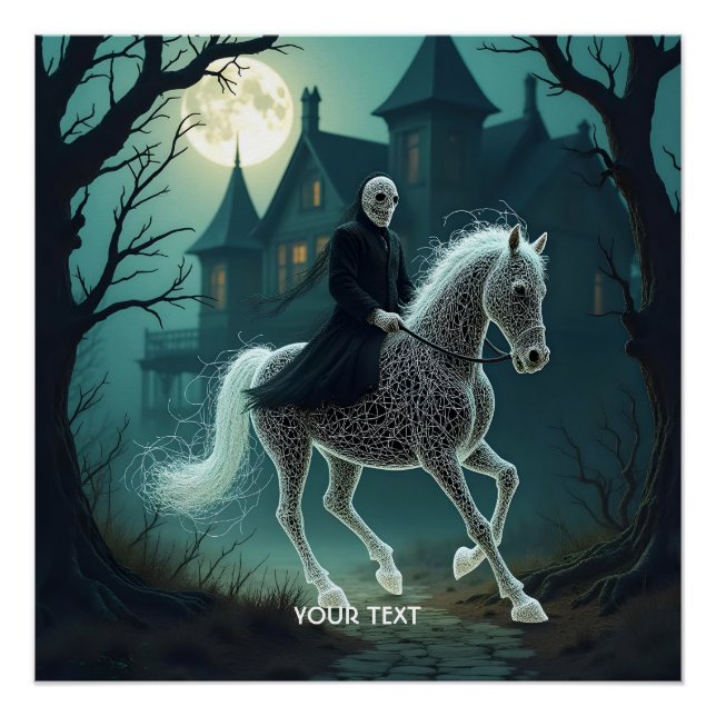 Fantasy Niedlich Man Halloween Pferd Poster (Vorderseite)