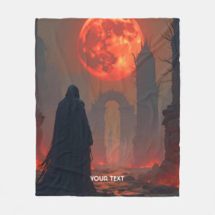 Fantasy Niedlich Man Moon Red Fleecedecke
