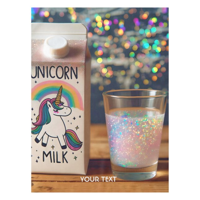 Fantasy Niedlich Milk Unicorn Regenbogen Tischdecke (Vorderseite)