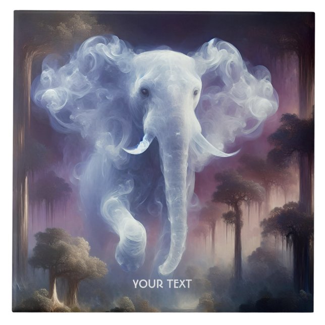 Fantasy Niedlich Mist Elephant Dschungel Fliese (Vorderseite)