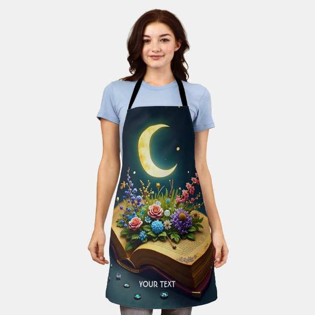 Fantasy Niedlich Moon Book Blume Schürze (Getragen)