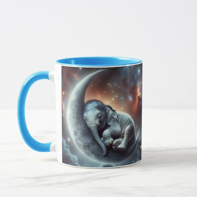 Fantasy Niedlich Moon Elephant Space Tasse (Links)
