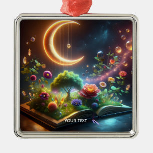 Fantasy Niedlich Moon Garden Buch Ornament Aus Metall
