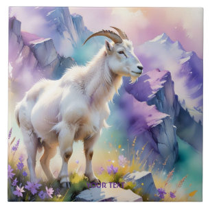 Fantasy Niedlich Mountain Goat Meadow Wiese Fliese