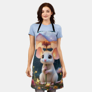 Fantasy Niedlich Mouse Blume Umbrella Schürze