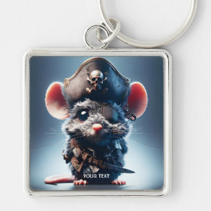 Fantasy Niedlich Mouse Pirate Hat Schlüsselanhänger