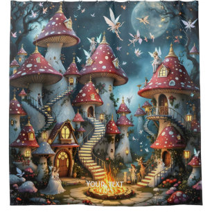 Fantasy Niedlich Mushroom Forest Realm Duschvorhang