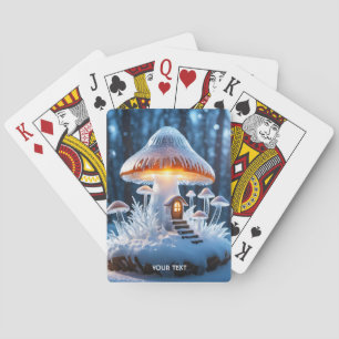Fantasy Niedlich Mushroom House Ice Spielkarten