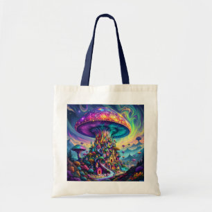 Fantasy Niedlich Mushroom Rainbow Skies Tragetasche