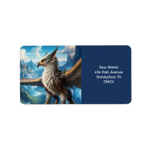 Fantasy Niedlich Myth Bird Mountains Adressaufkleber