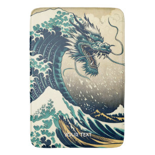 Fantasy Niedlich Mythischer japanischer Drache Badematte