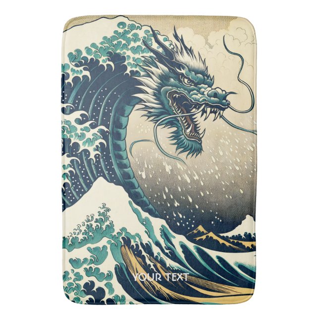 Fantasy Niedlich Mythischer japanischer Drache Badematte (Vorderseite Vertikal)