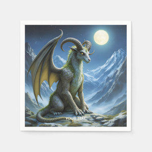 Fantasy Niedlich Mythischer Ram Dragon Serviette