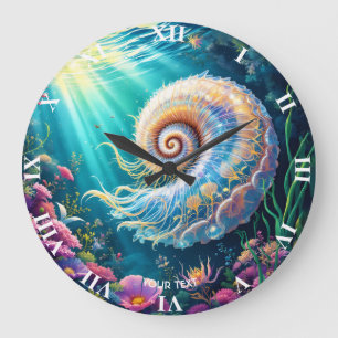 Fantasy Niedlich Nature Underwater World Große Wanduhr