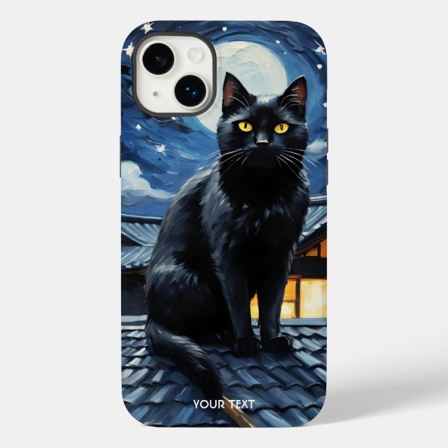 Fantasy Niedlich Night Stars Cat Case-Mate iPhone Hülle (Rückseite)