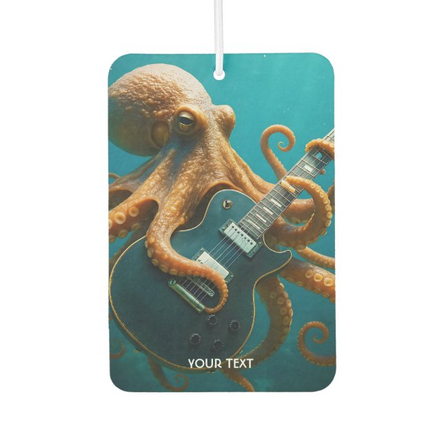 Fantasy Niedlich Octopus Gitarre spielen Autolufterfrischer (Vorderseite)