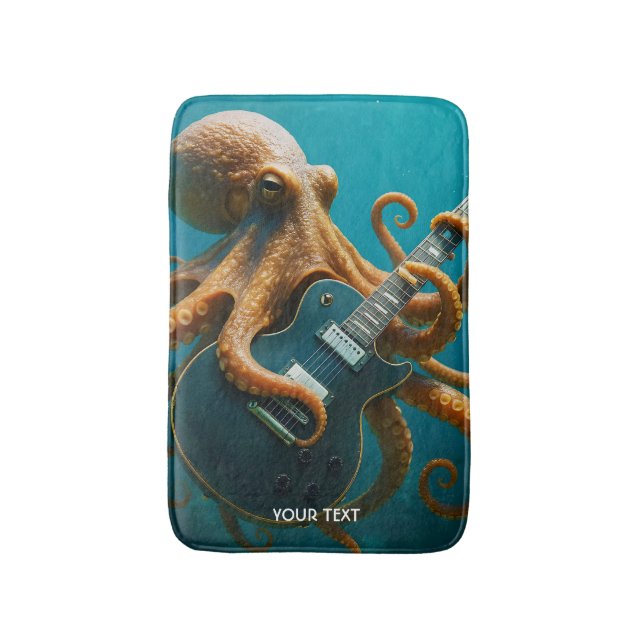 Fantasy Niedlich Octopus Gitarre spielen Badematte (Vorderseite Vertikal)