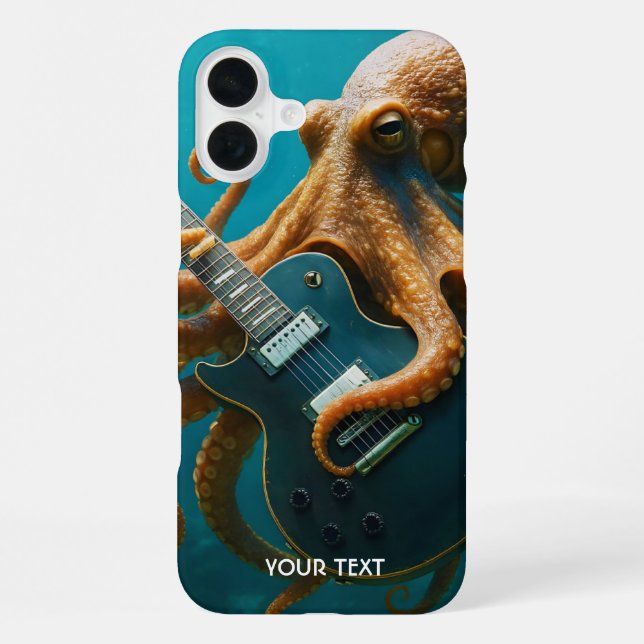 Fantasy Niedlich Octopus Gitarre spielen iPhone Hülle (Rückseite)