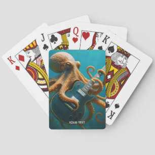 Fantasy Niedlich Octopus Gitarre spielen Spielkarten