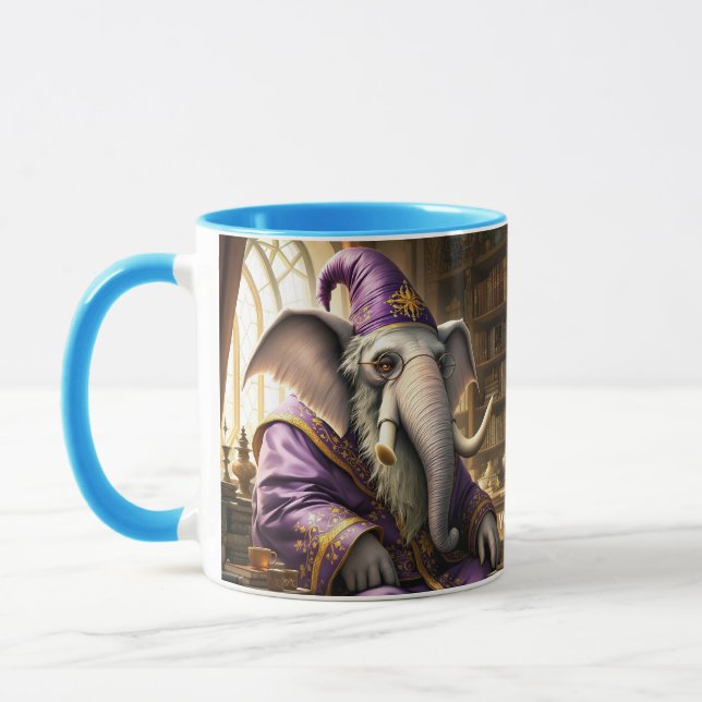 Fantasy Niedlich Old Elephant Wizard Tasse (Links)