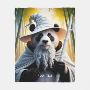 Fantasy Niedlich Old Panda Wizard Fleecedecke