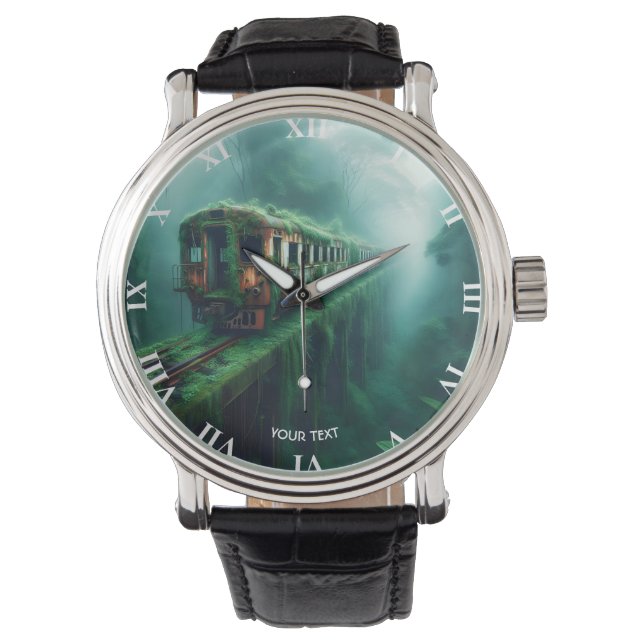 Fantasy Niedlich Old Past Train Armbanduhr (Vorderseite)