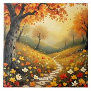 Fantasy Niedlich Orange Fall Forest Fliese