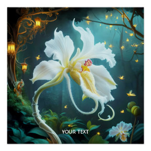 Fantasy Niedlich Orchid Firefollen Forest Poster