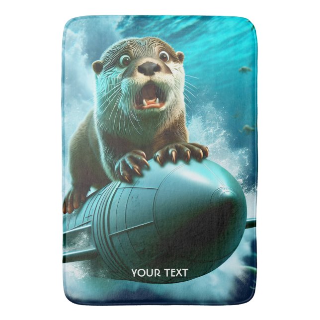 Fantasy Niedlich Otter Torpedo Sea Badematte (Vorderseite Vertikal)